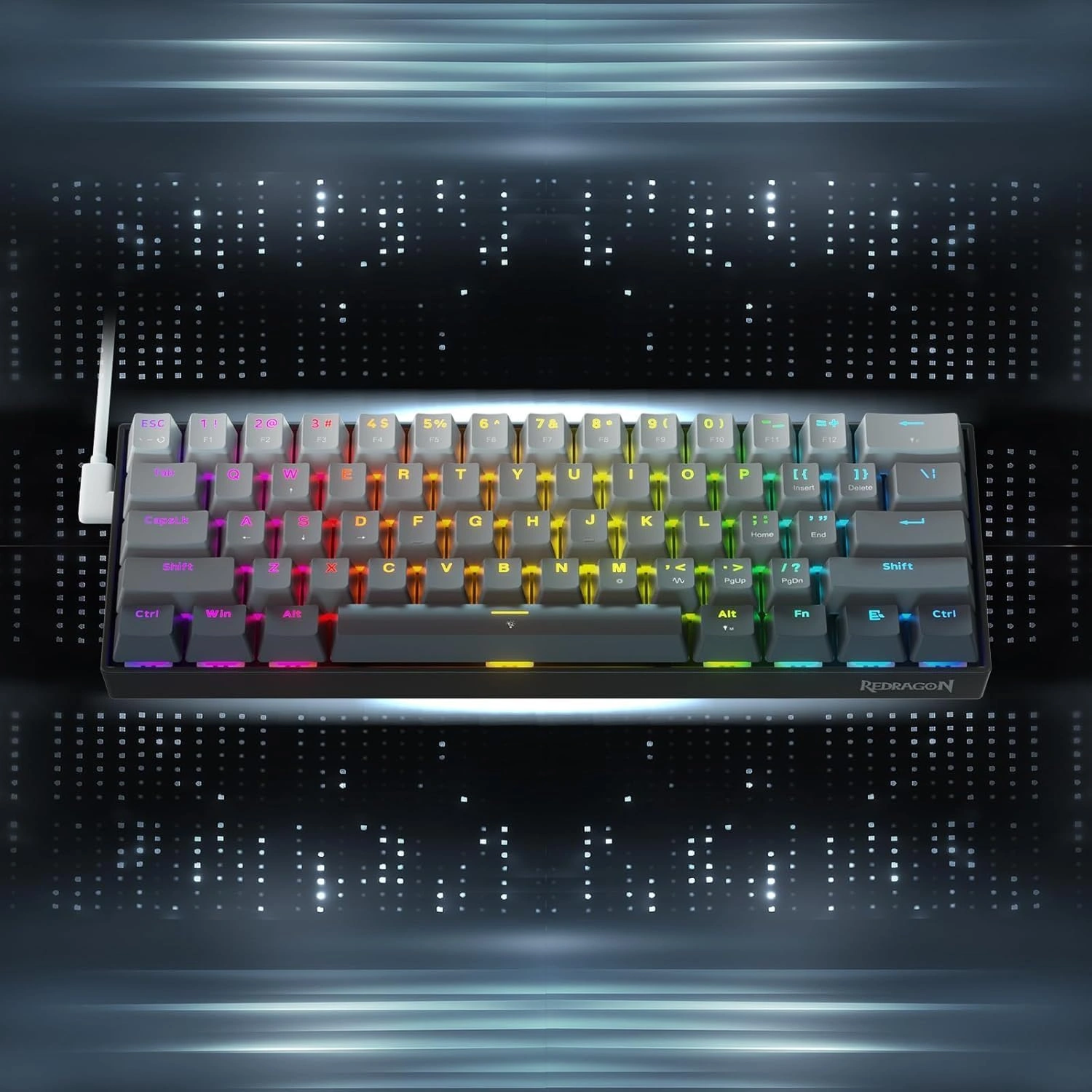 Redragon Fizz 60% Wired Mechanical Gaming Keyboard, 8K Polling Rate, Rapid Trigger Magnetic Switches, K617GGB-RGB-M Black |  K617GGB-RGB-M thumbnail 3