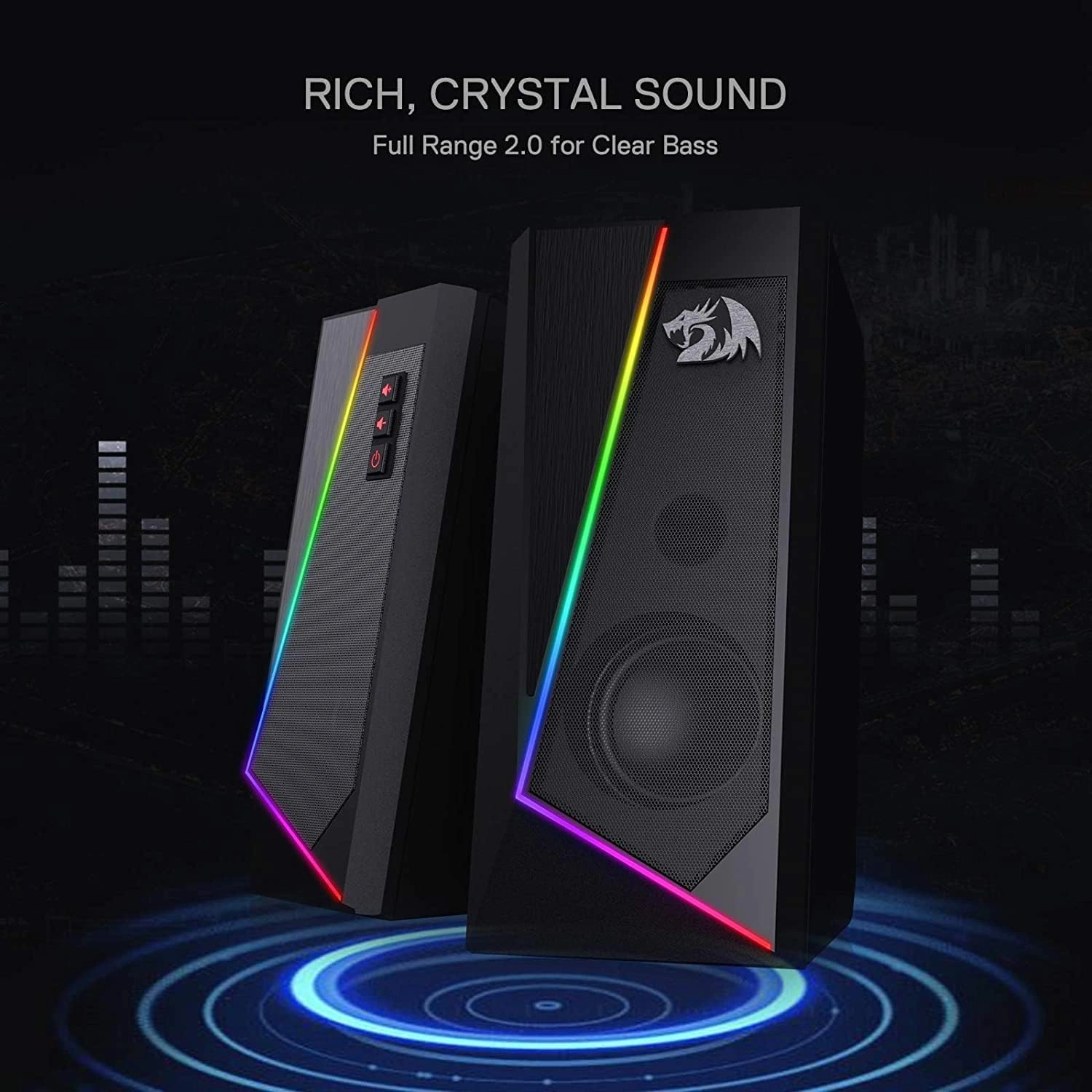 Redragon GS520 ANVIL RGB Desktop Speakers, 10W RMS, USB Powered, 3.5mm Audio | GS520 thumbnail 4