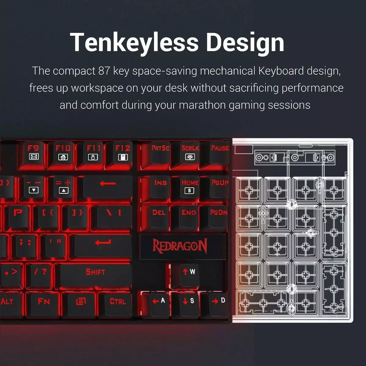 Redragon Gaming Essentials 4-in-1 Combo, Mechanical Keyboard, Mouse, Headset, and Mousepad Set, Black | K552-BB-2 thumbnail 2