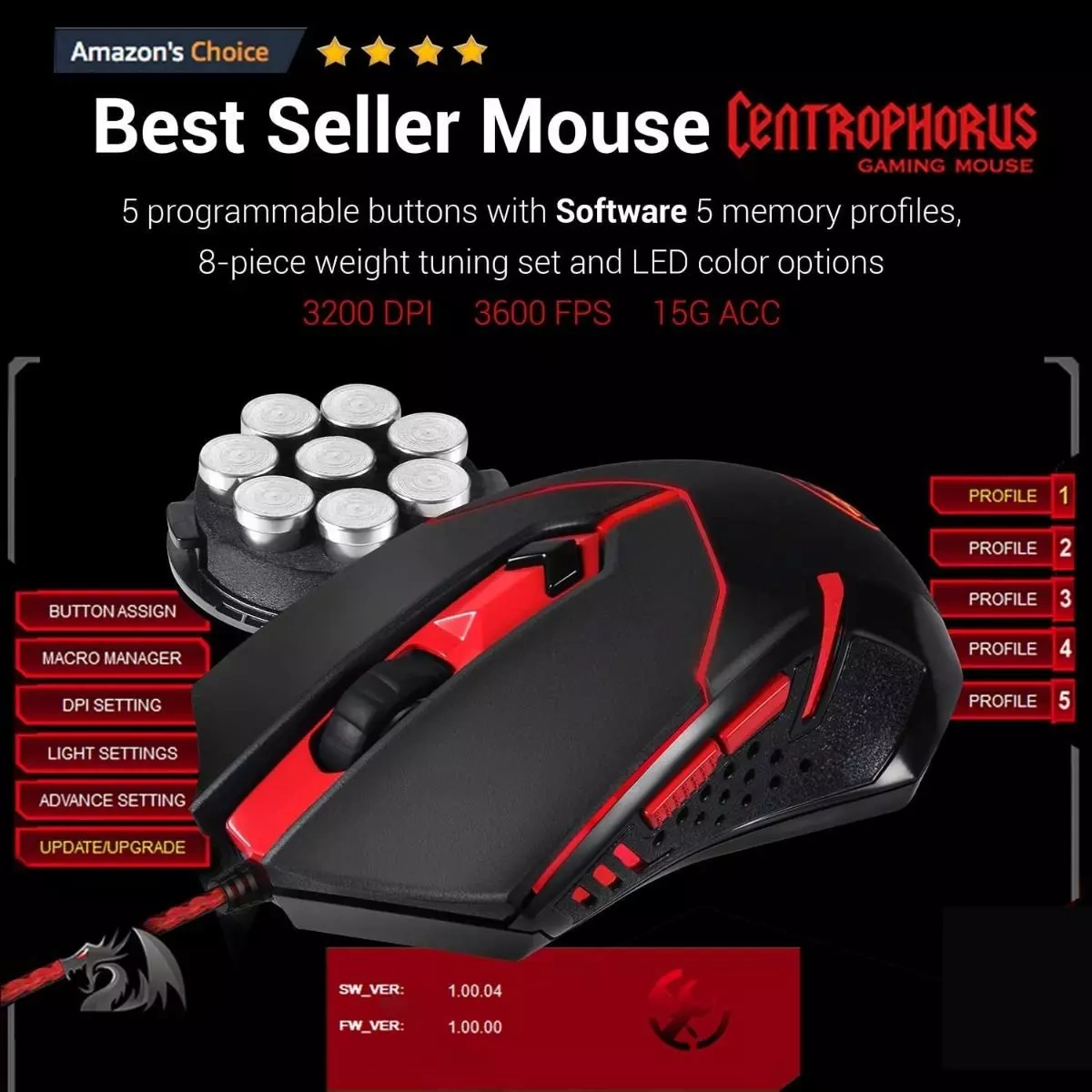 Redragon Gaming Essentials 4-in-1 Combo, Mechanical Keyboard, Mouse, Headset, and Mousepad Set, Black | K552-BB-2 thumbnail 4