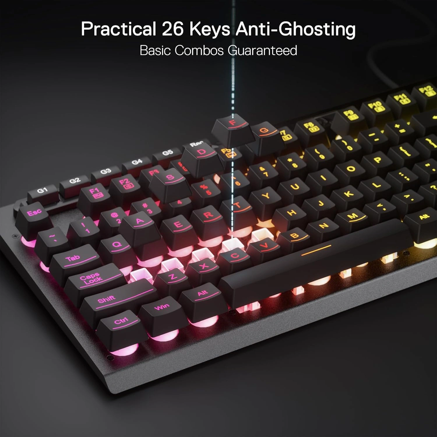 Redragon K513-RGB ADITYA Wired Gaming Keyboard with Dedicated Macro Keys | K513-RGB thumbnail 3