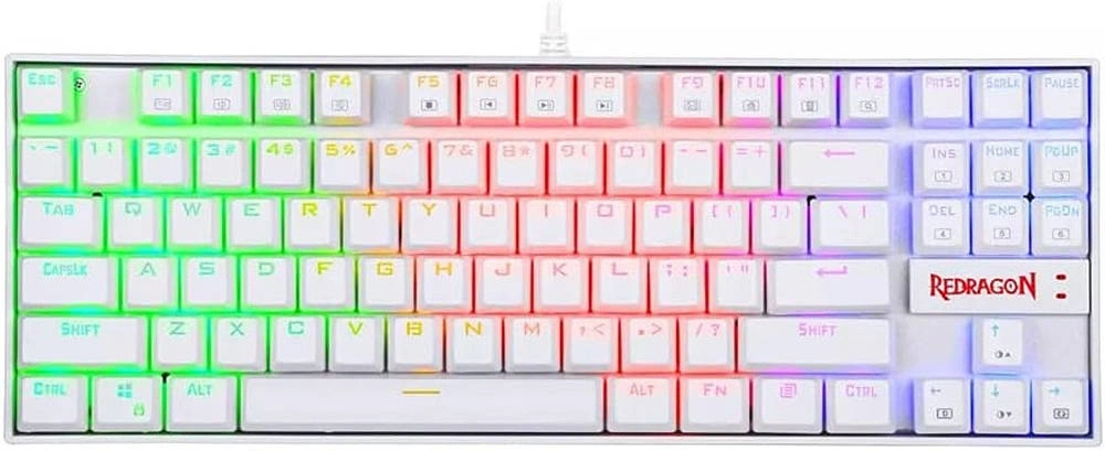 Redragon Kumara Tenkeyless Mechanical Gaming Keyboard, Red Switches, Splash-Resistant, K552W-RGB White | K552W-RGB RED image