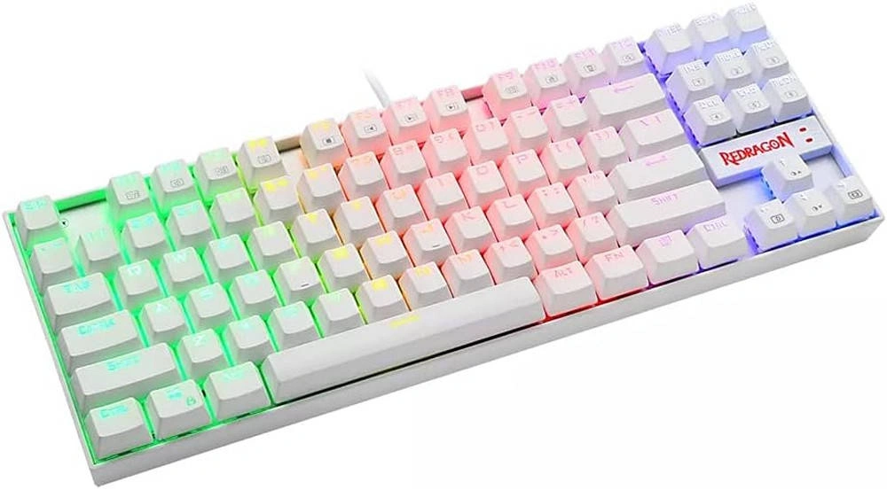 Redragon Kumara Tenkeyless Mechanical Gaming Keyboard, Red Switches, Splash-Resistant, K552W-RGB White | K552W-RGB RED thumbnail 2