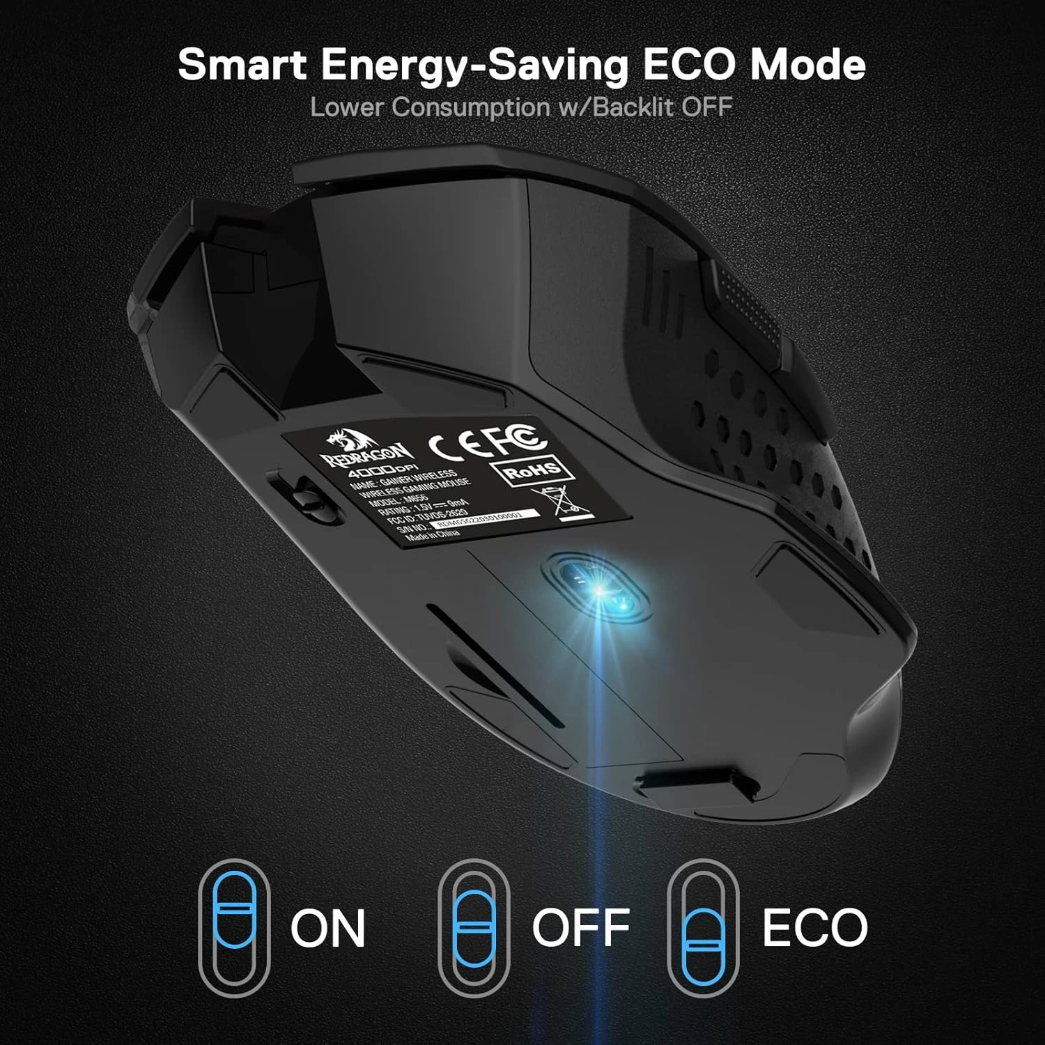 Redragon M656 GAINER Wireless Gaming Mouse, 4000 DPI, 7 Programmable Buttons | M656 thumbnail 5