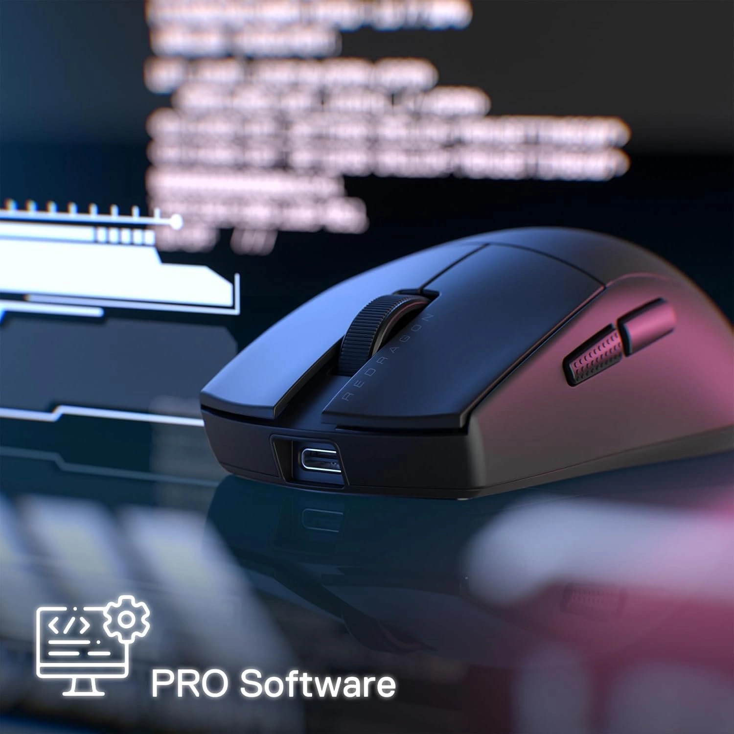 Redragon M916-PRO-1K KING PRO Wireless Gaming Mouse, Tri-Mode, 26,000 DPI, PAW3395 Sensor | M916-PRO-1K thumbnail 7