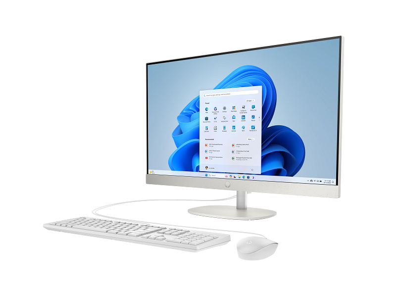 HP All-in-One 27-cr2043 Desktop, Intel Core Ultra 5 225U, 27" FHD Display, 8GB RAM, 512GB SSD, Wired Keyboard & Mouse, DOS, Shell White | D30C6EA#BH5 thumbnail 2