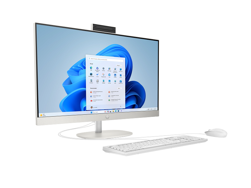 HP All-in-One 27-cr2043 Desktop, Intel Core Ultra 5 225U, 27" FHD Display, 8GB RAM, 512GB SSD, Wired Keyboard & Mouse, DOS, Shell White | D30C6EA#BH5 thumbnail 3