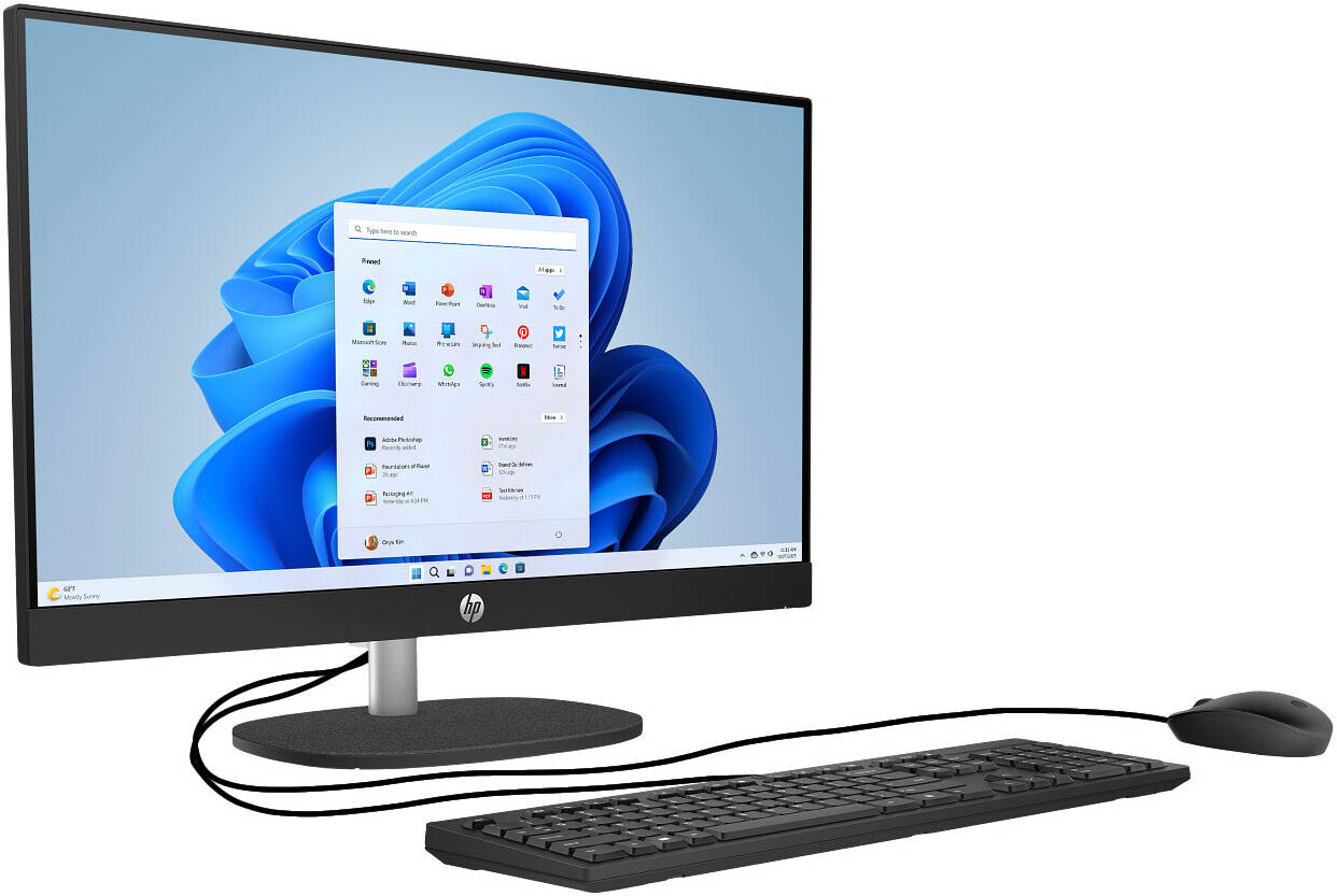 HP All-in-One 24-cr2033nh Desktop, Intel Core Ultra 5 225U, 24" FHD IPS Display, 8GB RAM, 512GB SSD, Wired Keyboard & Mouse, DOS, Jet Black | D30BZEA#BH5 thumbnail 3