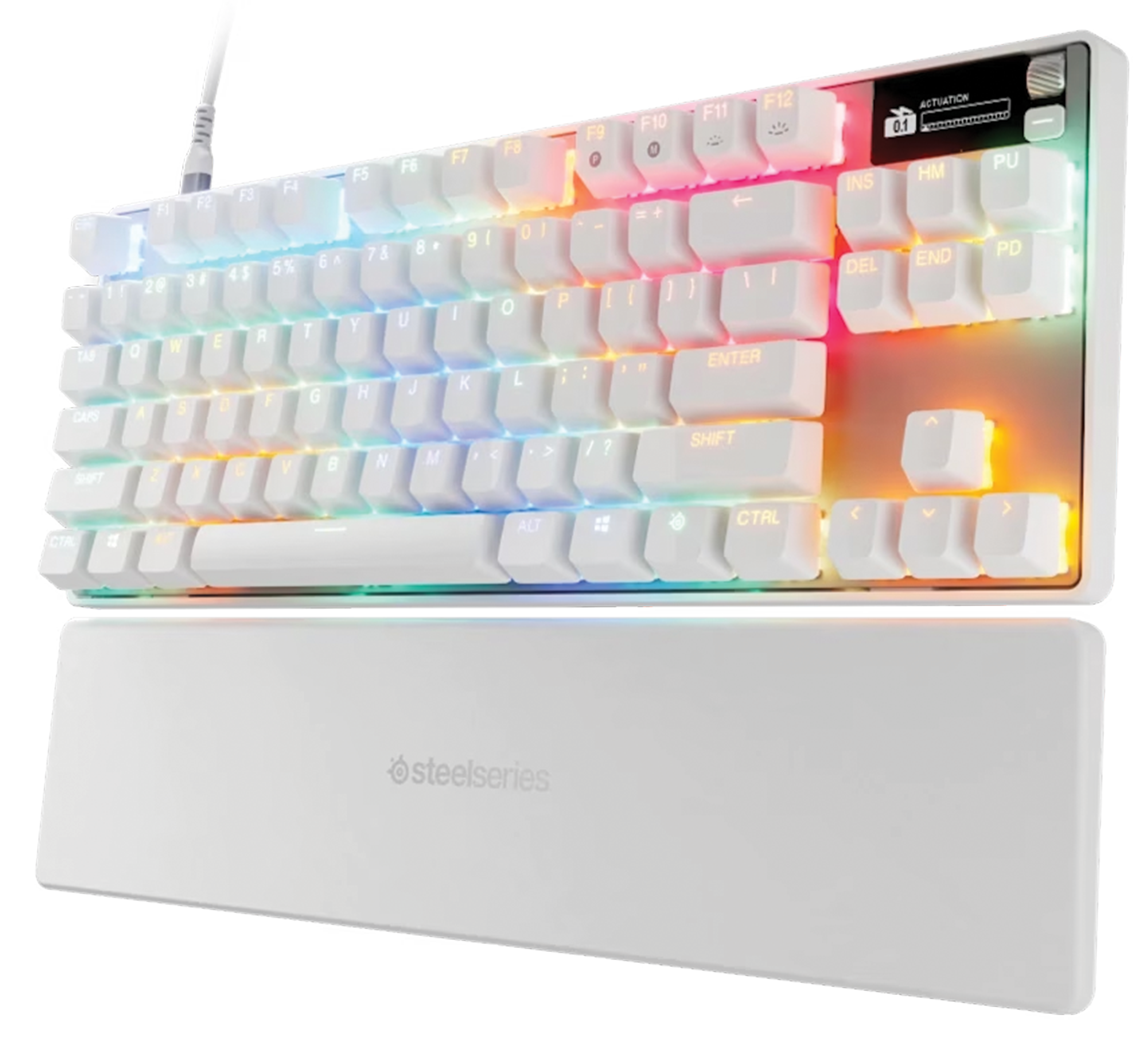 SteelSeries Apex Pro TKL Gen 3 Wired Mechanical Gaming Keyboard, OmniPoint 3.0 Adjustable HyperMagnetic Switches, Rapid Trigger, & OLED Smart Display US Layout White | 64898 – Buy Online