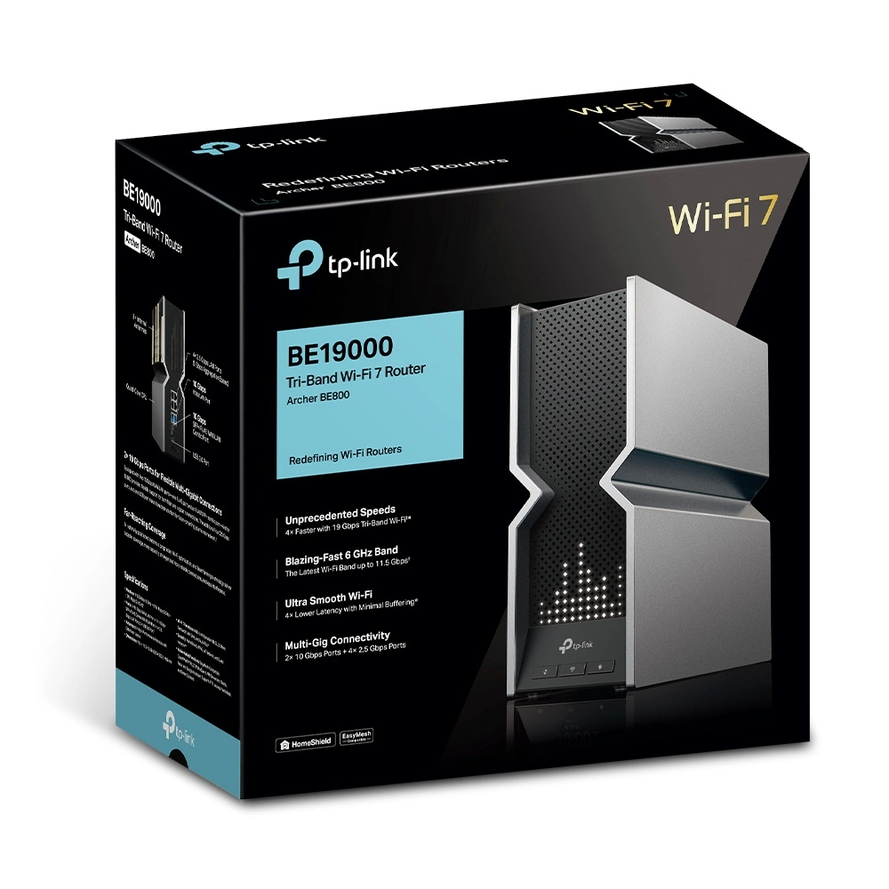 TP-Link Archer BE800 BE19000 Tri-Band Wi-Fi 7 Wireless Router, 10G Ports, LED Screen, Matter Compatible | ARCHER BE800 thumbnail 5