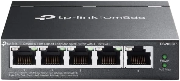 TP-Link Omada ES205GP 5-Port Gigabit Smart Managed PoE+ Switch, 65W PoE Budget, 4 PoE+ Ports | ES205GP – Buy Online