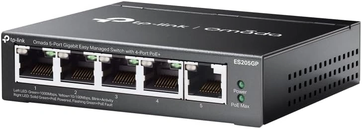 TP-Link Omada ES205GP 5-Port Gigabit Smart Managed PoE+ Switch, 65W PoE Budget, 4 PoE+ Ports | ES205GP thumbnail 3