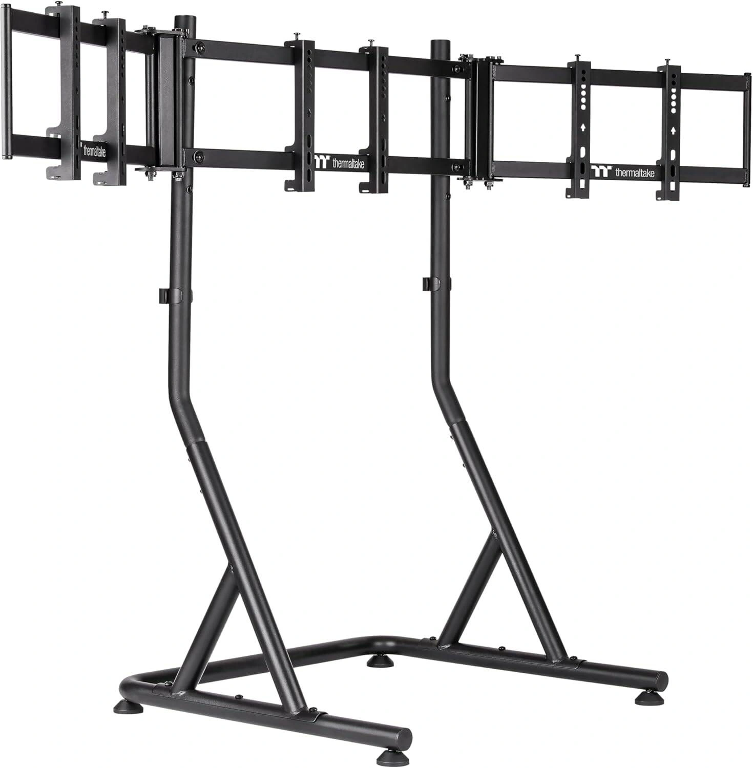 Thermaltake Triple Racing Monitor Black Stand, Heavy-Duty Steel, Fits 3x 32" Monitors, VESA Compatible, Compatible with GR500 Cockpit | GEA-RMS-TMSBLK-01 – Buy Online