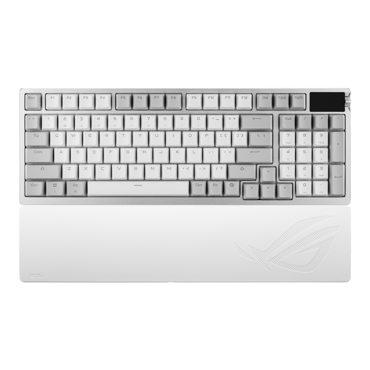 Asus ASUS ROG Azoth 96 HE White Gaming Keyboard, ROG HFX V2 Magnetic Switches, 8K Polling, OLED Display, Tri-Mode Wireless, Eng & Arabic Keyboard | 90MP040H-BKCA10 - thumbnail 2