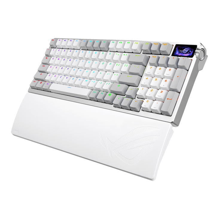 Asus ASUS ROG Azoth 96 HE White Gaming Keyboard, ROG HFX V2 Magnetic Switches, 8K Polling, OLED Display, Tri-Mode Wireless, Eng & Arabic Keyboard | 90MP040H-BKCA10 - thumbnail 6