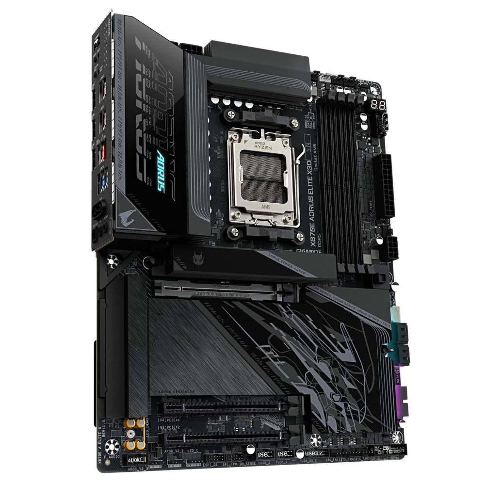 Gigabyte GIGABYTE X870E AORUS ELITE X3D Black AM5 Motherboard, Upto 9000MT/s DDR5 OC, 5GbE/Wi-Fi 7, PCIe 5.0 | X870E AORUS ELITE X3D - thumbnail 3