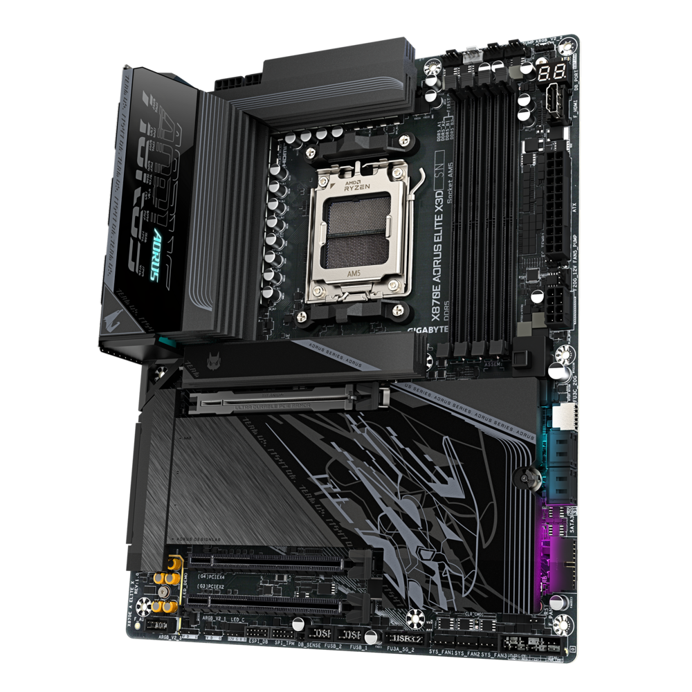 Gigabyte GIGABYTE X870E AORUS ELITE X3D Black AM5 Motherboard, Upto 9000MT/s DDR5 OC, 5GbE/Wi-Fi 7, PCIe 5.0 | X870E AORUS ELITE X3D - thumbnail 4