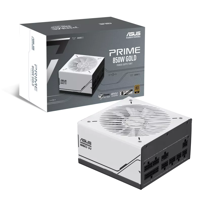 ASUS Prime 850W Gold ATX Power Supply PSU, ATX 3.1 compatible, 80 Plus gold certification, Dual ball fan bearings, Active PFC, AP-850G | 90YE00U0-B0NA00 – Buy Online