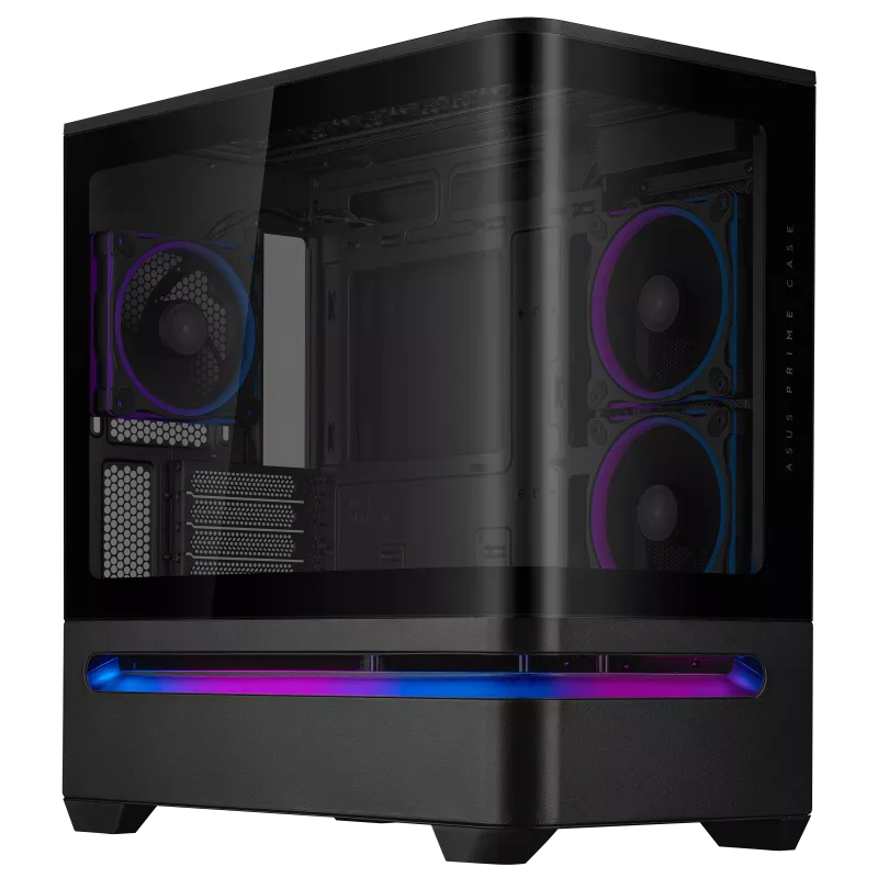 ASUS Prime AP202 ARGB mATX Case, Curved Tempered Glass Panel, Integrated ARGB Light Band, 3x ARGB Fans, Supports mATX Motherboard, 360mm AIO Cooler, 420mm Graphics Card, Black | 90DC00P0-B19000 – Buy Online