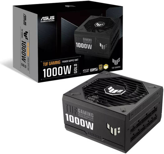 ASUS TUF Gaming 1000W ATX Power Supply Unit, 80 Plus Gold Certification, Fully Modular, 135mm Fan, Dual Ball Fan Bearings,  ATX12V, 150 x 150 x 86 mm, Axial-tech Fan Design, Military-grade, Black | 90YE00S1-B0NA00 – Buy Online