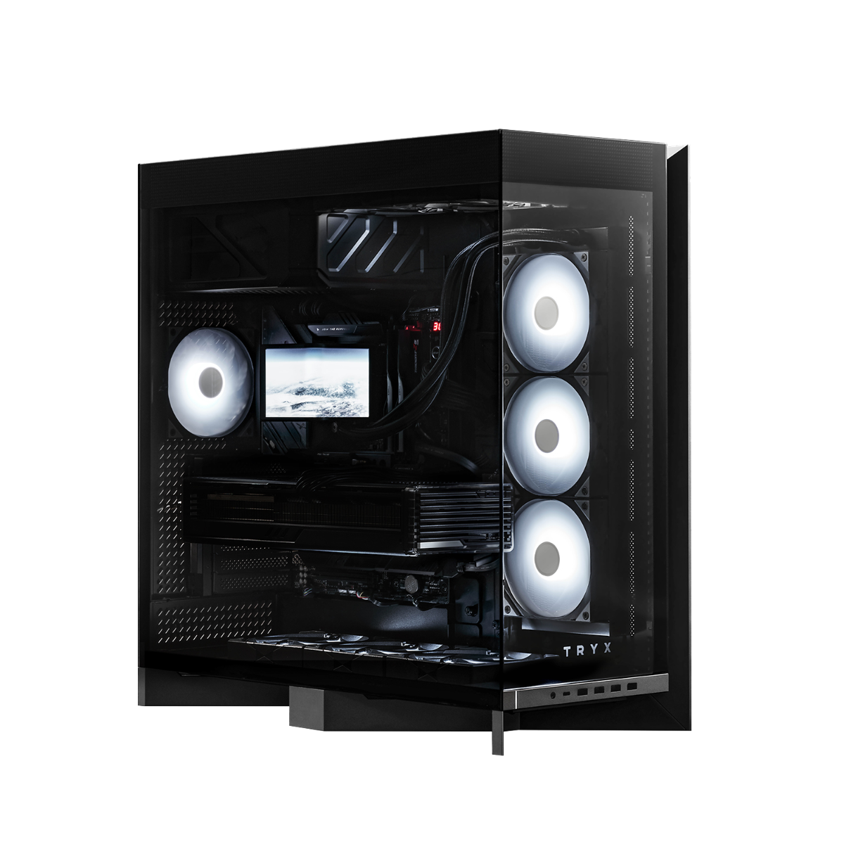 TRYX LUCA L70 Black Mid-tower E-ATX PC Case, 4mm Tempered Glass, Upto 8x 120mm Fans, Support ATX BTF motherboards, Includes Vertical GPU Bracket | C-L700N-NN0H-G0K – Buy Online