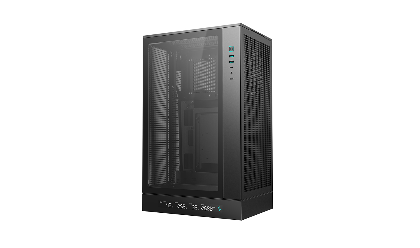DeepCool CH270 Digital M-ATX Case with Data Screen Black