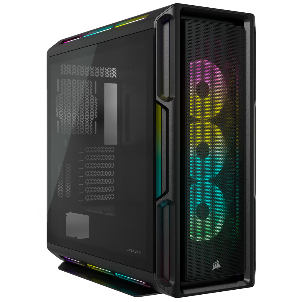 Corsair iCUE 5000T RGB Tempered Glass Mid Tower ATX PC Case, Tempered Glass, 9x Expansion Slots, 6x Drive Bays, RGB???s contoured curves & 208 individually addressable RGB LEDs Black | CC-9011230-WW – Buy Online