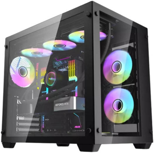 DarkFlash C285 ATX Mid Tower PC Case, 0.6mm SPCC Steel Thickness, 6x DM12F Fans, 7 Expansion Slots, Up To 360mm Radiator Support, Fan Support 120 / 140mm, Tempered Glass Side Panel, Black | C285-B – Buy Online