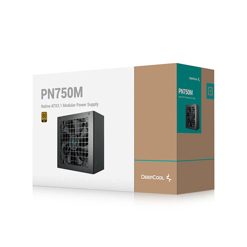 DeepCool PN750M Fully Modular Power Supply, 750W Power, 80 Plus Gold Certified, Active PFC + Full Bridge SRC LLC + DC to DC, Japanese Bulk Capacitor, FDB Fans, 120mm Fan Size, Black | R-PN750M-FC0B-UK – Buy Online