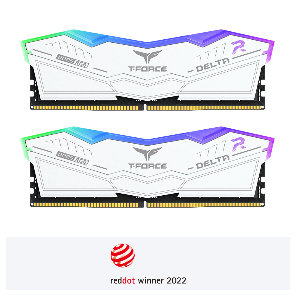 T Force DELTA RGB 32GB (2x16GB) DDR5 White Desktop Memory Kit (RAM), 6400MHz CL40 | FF4D532G6400HC40BDC01 – Buy Online