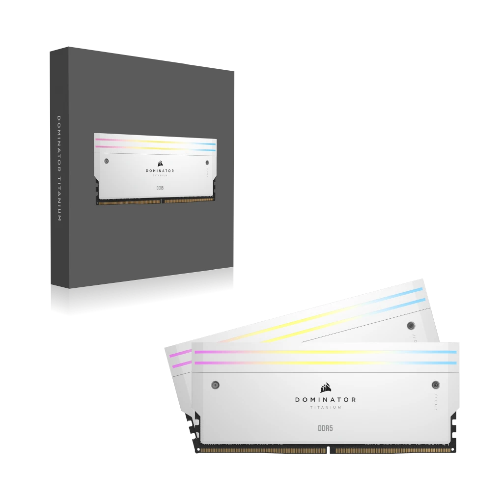 Intel Corsair DOMINATOR TITANIUM RGB 32GB (2x16GB) DDR5 DRAM 7200MT/s CL34 Intel XMP Memory Kit, White | CMP32GX5M2X7200C34W - thumbnail 3