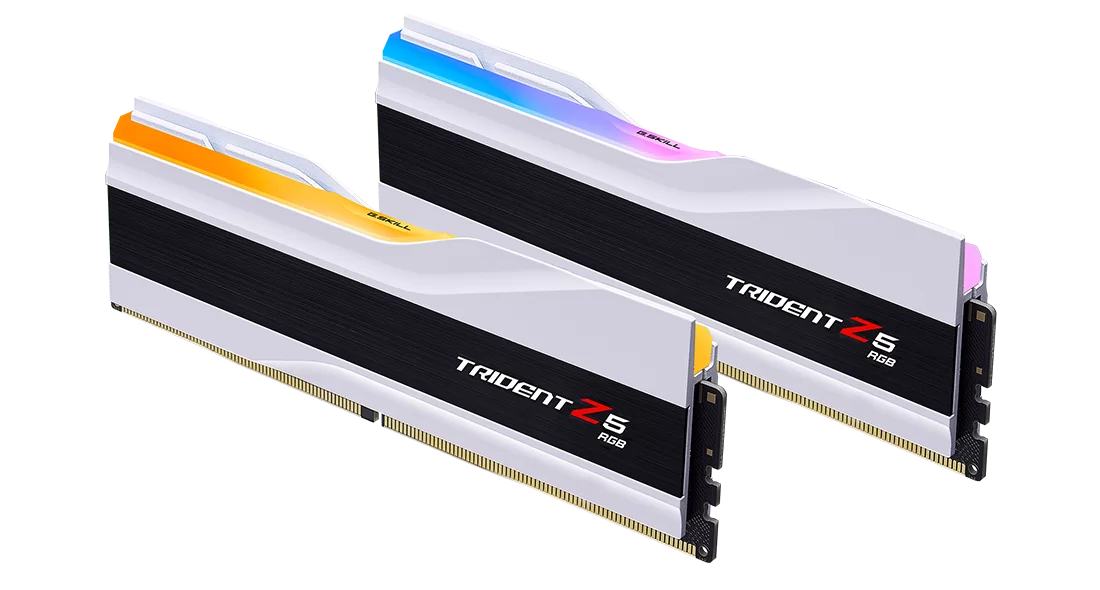 G Skill Trident Z5 RGB 96GB (2x48GB) Memory Kit, RAM DDR5-6400, CL32-39-39-102, 1.35V, Intel XMP, White | F5-6400J3239F48GX2-TZ5RW – Buy Online