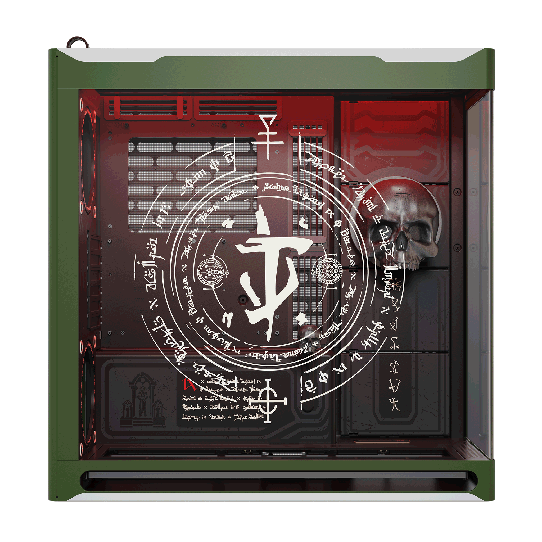 HAVN HAVN HS 420 DOOM: The Dark Ages Limited Edition Mid-tower PC Case, Dual Chamber Hybrid Structure, 420mm AIO Support, Exclusive Slayer Art & Magnetic Skull, RGB Light Strip - thumbnail 4