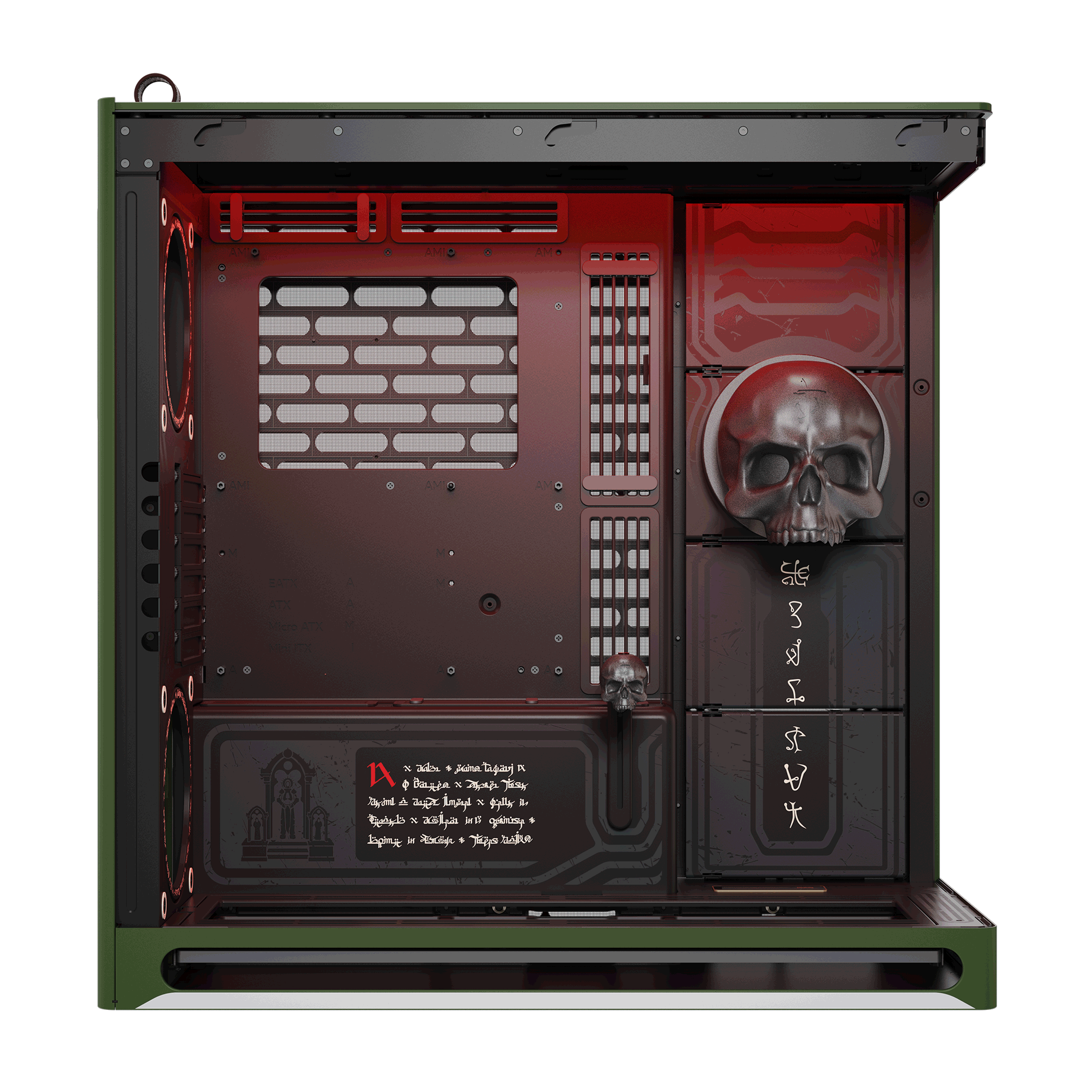 HAVN HAVN HS 420 DOOM: The Dark Ages Limited Edition Mid-tower PC Case, Dual Chamber Hybrid Structure, 420mm AIO Support, Exclusive Slayer Art & Magnetic Skull, RGB Light Strip - thumbnail 5
