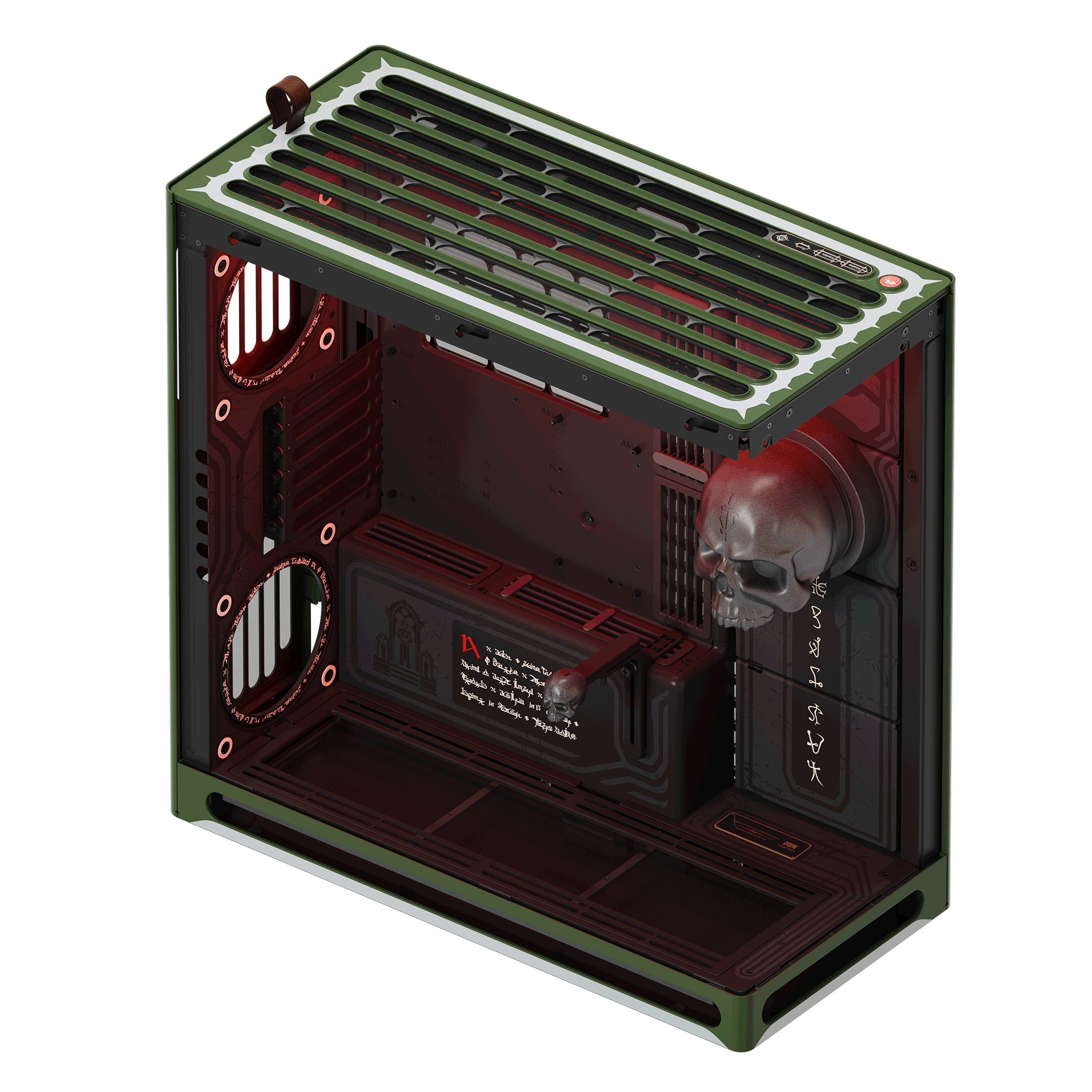 HAVN HAVN HS 420 DOOM: The Dark Ages Limited Edition Mid-tower PC Case, Dual Chamber Hybrid Structure, 420mm AIO Support, Exclusive Slayer Art & Magnetic Skull, RGB Light Strip - thumbnail 8