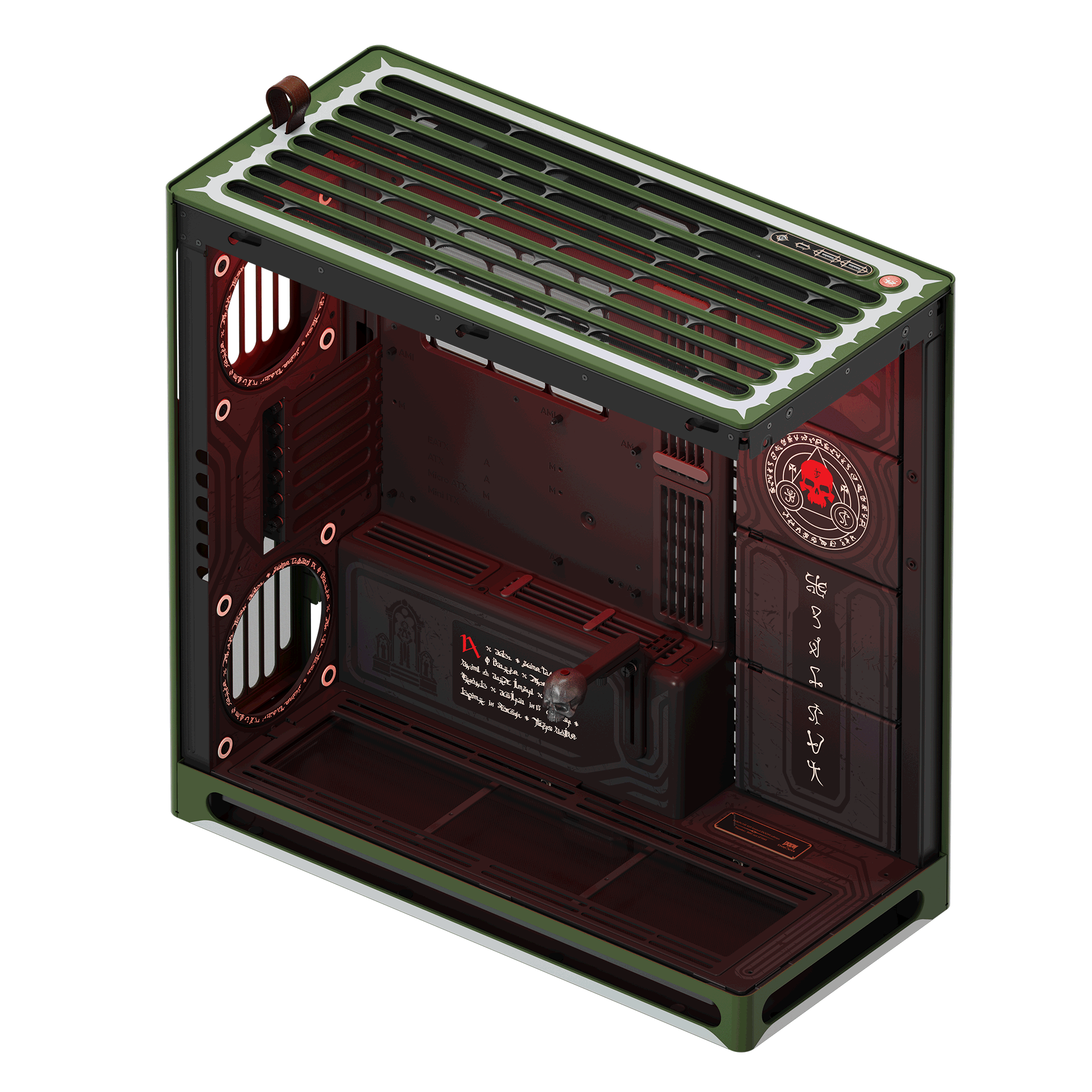 HAVN HAVN HS 420 DOOM: The Dark Ages Limited Edition Mid-tower PC Case, Dual Chamber Hybrid Structure, 420mm AIO Support, Exclusive Slayer Art & Magnetic Skull, RGB Light Strip - thumbnail 9