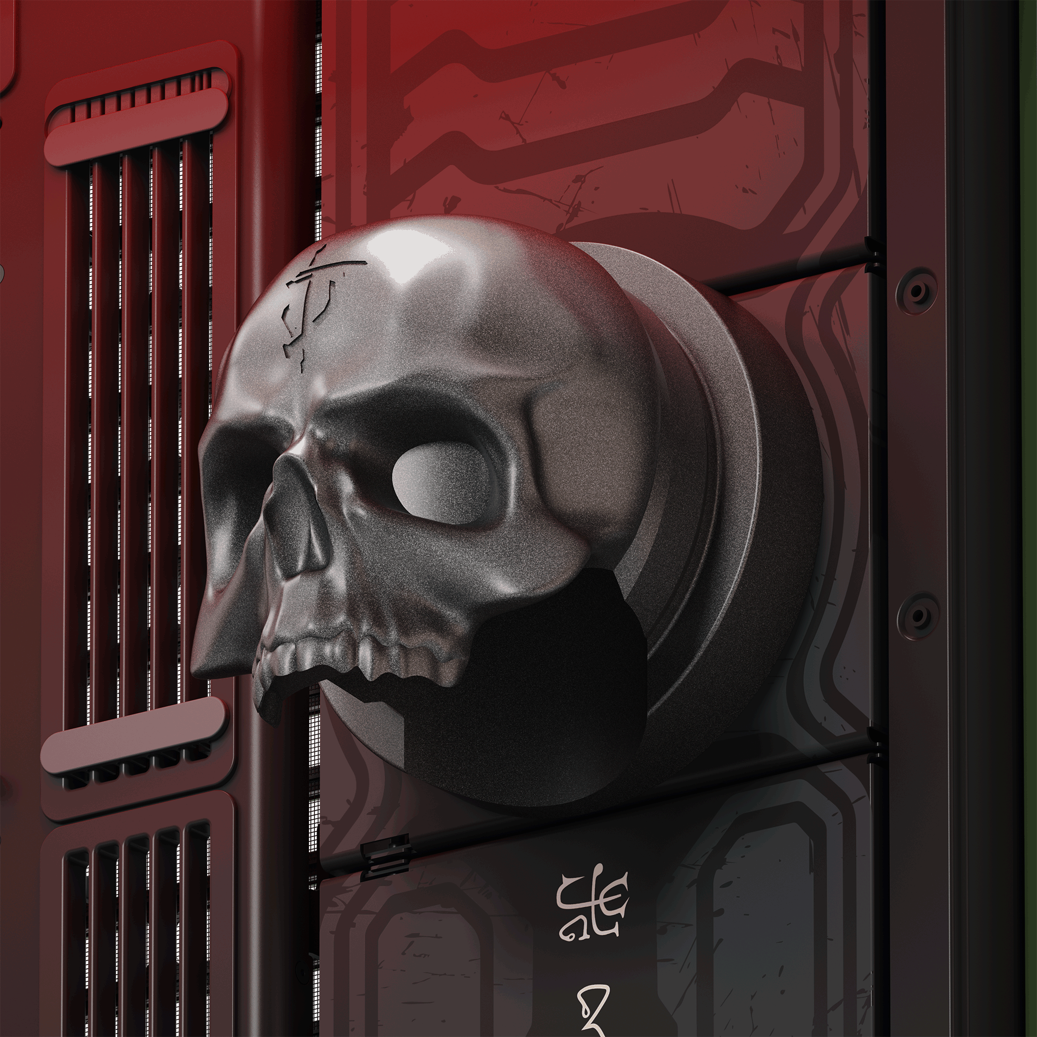HAVN HAVN HS 420 DOOM: The Dark Ages Limited Edition Mid-tower PC Case, Dual Chamber Hybrid Structure, 420mm AIO Support, Exclusive Slayer Art & Magnetic Skull, RGB Light Strip - thumbnail 16
