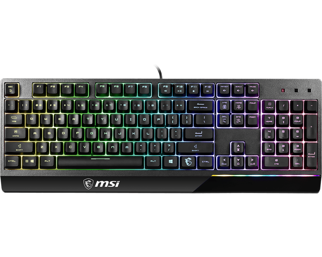 MSI VIGOR GK30 Gaming Wired Keyboard, Solid Base With Mechanical-Like Switches, Plunger Switches, USB 2.0, Stunning RGB lighting, Water repellent keyboard design, Arabic&English Lay Out  | S11-04AR212-CLA – Buy Online