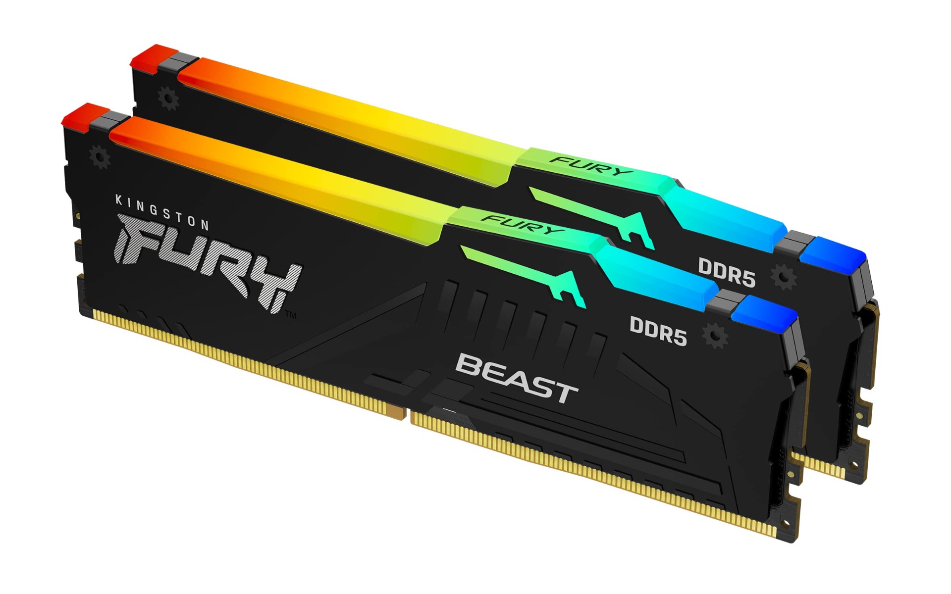 Kingston FURY Beast 64GB (2x32GB) DDR5 6400MT/s RAM, CL32 RGB XMP, Non-ECC Unbuffered DIMM (Kit of 2), 2RX8 32-39-39 1.4V, 288-pin, 16Gbit, Black | KF564C32BBAK2-64 – Buy Online