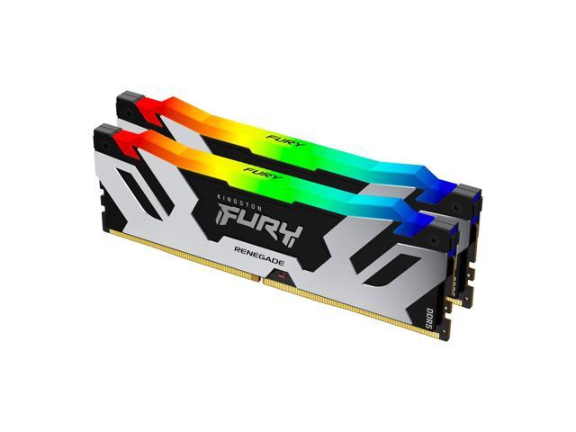 Kingston Kingston Fury Renegade 96GB (2 x 48GB) DDR5-6400 MTs CL32 288-Pin RGB DIMM Kit, Intel XMP, 48ns(min.) Row Cycle Time, CL(IDD) 40 cycles | KF564C32RSAK2-96 - thumbnail 2