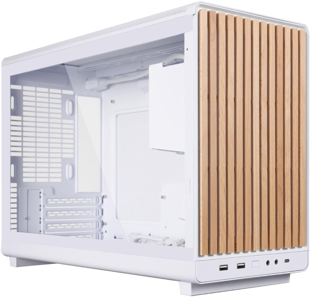 Lian Li A3-mATX-WDG Computer Case Wood & Glass Edition, 26.3L Micro Form Factor, Supports Up to 360mm Radiator, 10x 120mm Fan Support, Tempered Glass Panel, White – Buy Online