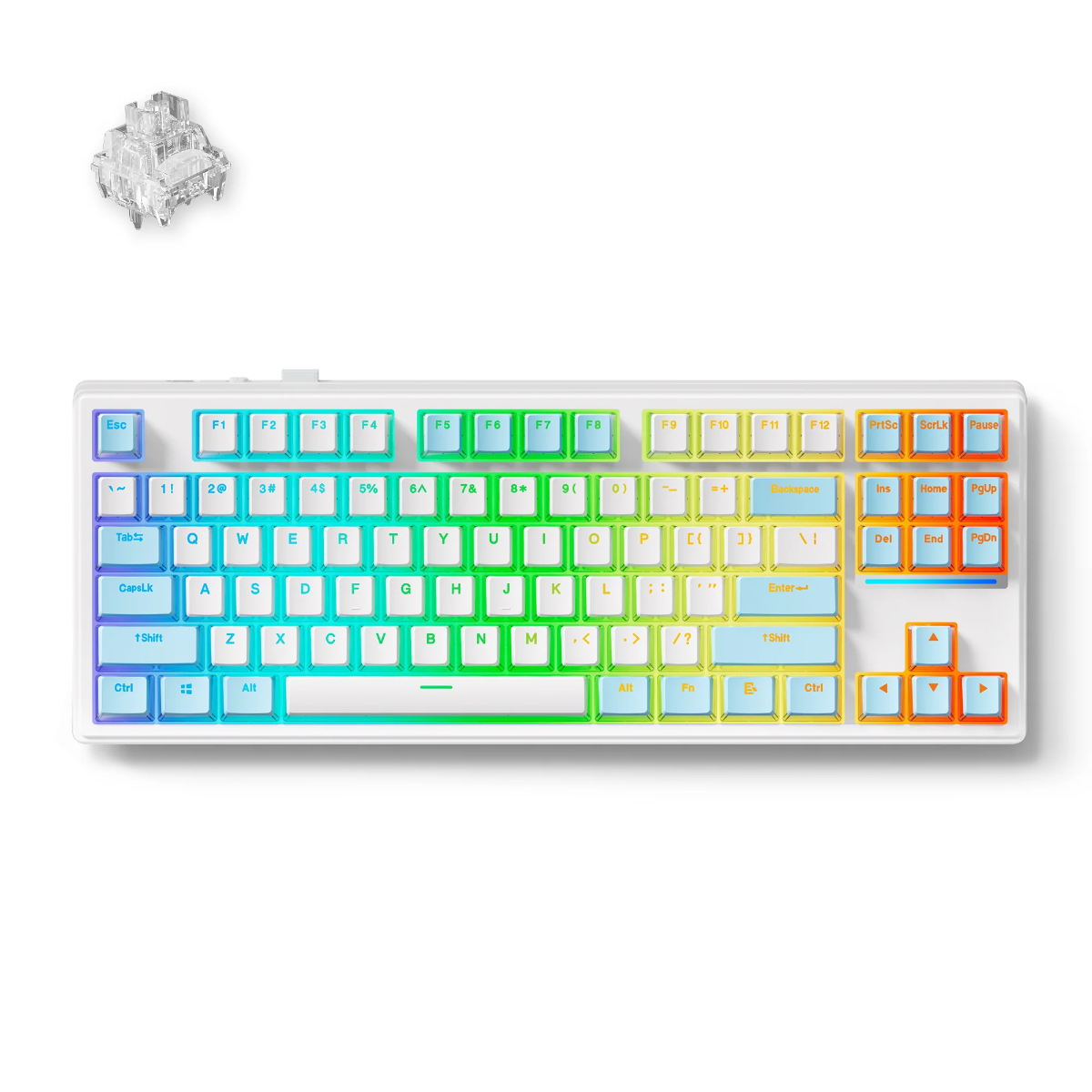  MCHOSE K87 Mechanical Keyboard, 2.4GHz | BT | Wired, 80% TKL layout, Ice Switch, White | MC-K87-6 – Buy Online