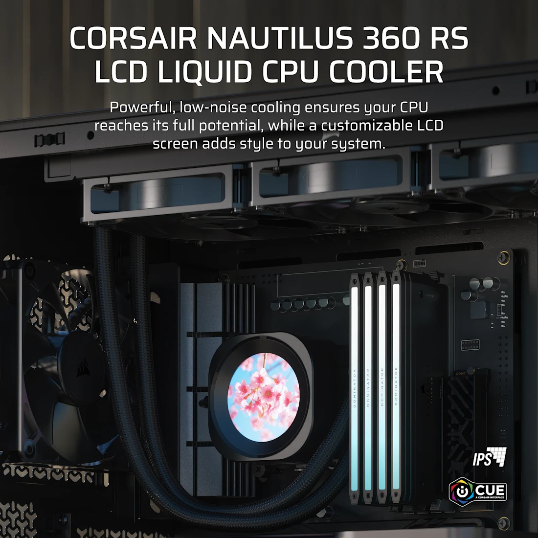 CORSAIR NAUTILUS 360 RS LCD Liquid Non RGB CPU Cooler, 2.1" IPS Display, 3x Non-RGB RS120 Fans, Intel LGA 1851/1700 & AMD AM5 | CW-9061033-WW thumbnail 2