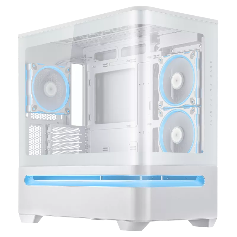 ASUS Prime AP202 ARGB White mATX Case, Curved Tempered Glass Panel, Integrated ARGB Light Band, 3x ARGB Fans, Supports mATX Motherboard, 360mm AIO Cooler, 420mm Graphics Card | 90DC00P3-B19000 – Buy Online