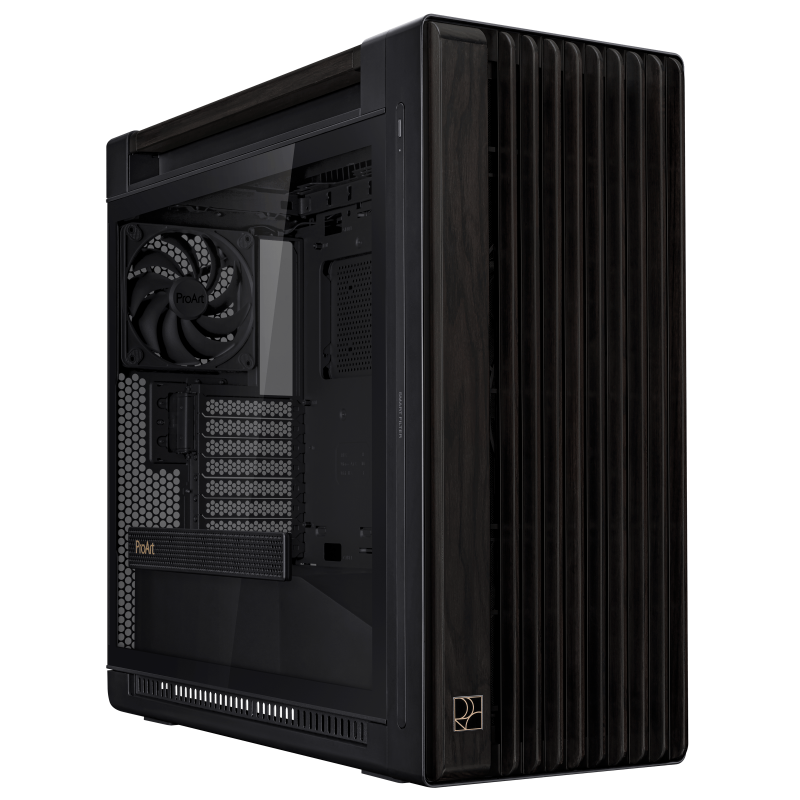 ASUS ProArt PA602 Wood Edition E-ATX Computer Case, Solid Wood Accents, Tempered Glass Side Panel, High-Airflow Front Grille, Pre-Installed 200mm Fans, Black | 90DC00J0-B09010 – Buy Online