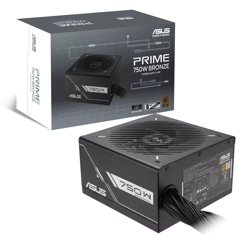 ASUS Prime 750W Bronze PSU, 80 PLUS Bronze Certified, 750B-BLACK | 90YE00Y0-B0NA00 – Buy Online