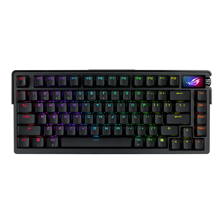 ASUS ROG Azoth Extreme 75% Wireless Gaming Keyboard, Aluminum Chassis, Carbon Fiber Positioning Plate, Adjustable Gasket Mount, Three-Layer Dampening, Color OLED Touchscreen, ROG NX Snow Switches, PBT Keycaps, Black | 90MP03MA-BKCA00 – Buy Online