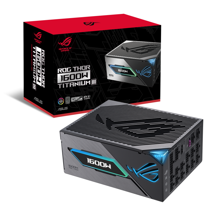 ASUS ROG THOR 1600W Titanium III ATX 3.1 Powersupply (PSU), PCIe Gen 5.1, GaN MOSFET, Magnetic OLED Display, 80 PLUS Titanium certified | 90YE00V1-B0NA00 – Buy Online