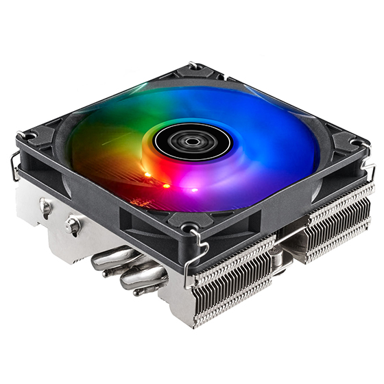 Cpu Fan Spring Silverstone Hydrogon H90 ARGB Horizontal CPU cooler, with 4 heat-pipes ...