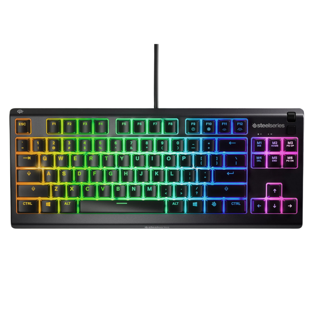 Steelseries Apex 3 TKL Water Resistant Quiet Tenkeyless Keyboard with RGB Lighting, High Quality Polymer Frame, 24 Keys N-Key Roll Over,  8-Zone RGB Illumination, Anti-ghosting, Black | 64831 – Buy Online